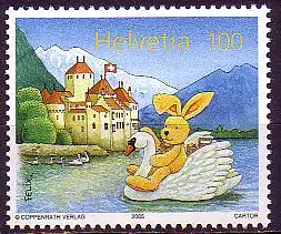 Schweiz Mi.Nr. 1924 Felix reitet auf Schwan ü.Genfer See zu Schloß Chillon (100)