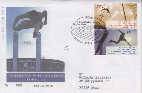 D,Bund Mi.Nr. S 58 Sporthilfe, Leichtathletik-WM Berlin (2729+2727)