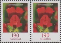 D,Bund MiNr. 3474 Paar Freim. Blumen, Löwenmäulchen, waager. Paar (2 x 190)