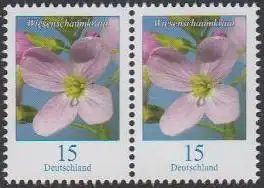 D,Bund MiNr. 3424 Paar Freim.Blumen, Wiesenschaumkraut, waager. Paar (2 x 15)