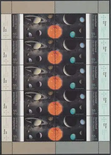 D,Bund Mi.Nr. Zdr.2884-85 Jugend, Astronomie, Sonnensystem 