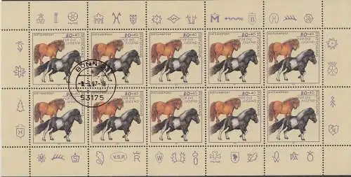 D,Bund Mi.Nr. Klbg. 1921 Jugend 97, Pferde, Shetlandpony (m.10x1921)