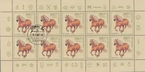 D,Bund Mi.Nr. Klbg. 1923 Jugend 97, Pferde, Haflinger (m.10x1923)