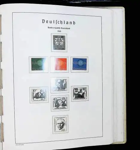 älterer Leuchtturm Klemmbinder m. Vordruckblättern Bund 1949-1970 SF auch Marken