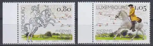 Luxemburg MiNr. 2234-2235 Europa 2020 Historische Postrouten. 