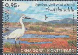 Montenegro Mi.Nr. 463 Europa 2021 Gefährdete Wildtiere Seidenreiher