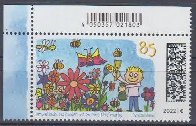 D,Bund Mi.Nr. 3701 Umweltschutz, Kinder malen eine Briefmarke