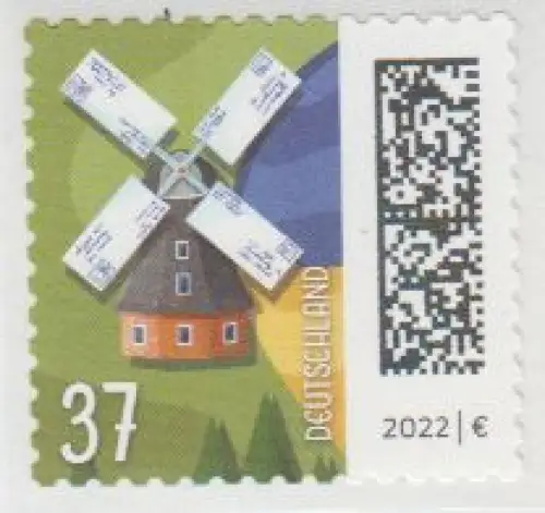 D,Bund Mi.Nr. 3712 Freimarke Welt der Briefe, Windmühle mit Brief-Flügeln skl