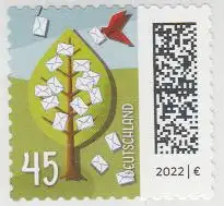 D,Bund Mi.Nr. 3713 Freimarke Welt der Briefe, Baum mit Brief-Blüten, Vogel skl