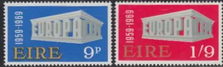 Irland Mi.Nr. 230-31 Europa 69, EUROPA+CEPT in Tempelform (2 Werte)