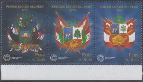 Peru Mi.Nr. 2920-2922 Wappen (Zdr.)