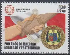 Peru Mi.Nr. 2910, 200. Jahre Beteiligung der Freimaurer am Unabhängigkeitskampf