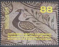 Nordmazedonien MiNr. 941 Fußbodenmosaik Pfau im Freilichtmuseum Stobi 