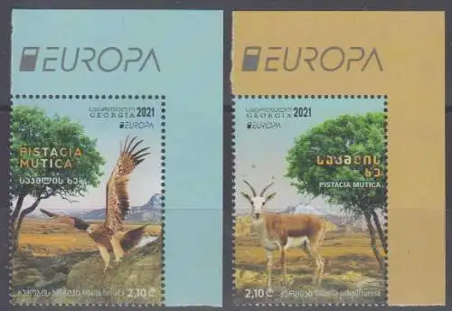 Georgien MiNr. 749-750 Europa 2021 Gefährdete Wildtier