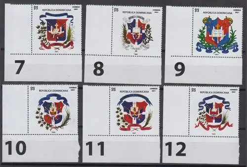 Dominikanische Rep. MiNr. (noch nicht im Michel) Wappen (23 Werte)