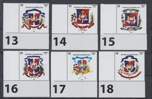 Dominikanische Rep. MiNr. (noch nicht im Michel) Wappen (23 Werte)