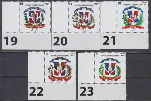 Dominikanische Rep. MiNr. (noch nicht im Michel) Wappen (23 Werte)