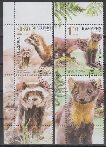 Bulgarien MiNr. Block 5522-23A Europa 2021 Gef. Tierarten Baummarder Tigeriltis