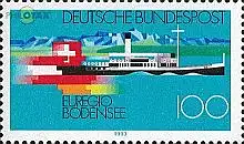 D,Bund Mi.Nr. 1678 Euregio Bodensee, Flaggen, Dampfer Hohentwiel (100)