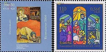 D,Bund Mi.Nr. 2151-2152 Weihnachten 2000 (2 Werte)