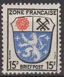 D,Franz.Zone,allg.Ausgabe Mi.Nr. 7 Wappen Saarbrücken (15 Pf)