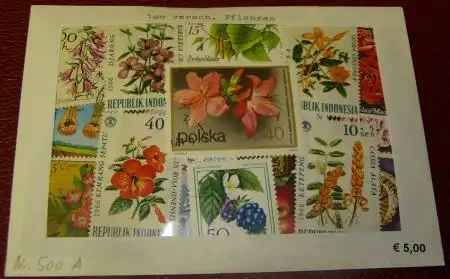 Pflanzen, Paket mit 100 verschiedenen Briefmarken