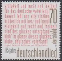 D,Bund MiNr. 3263 175Jahre Deutschlandlied, Text der Nationalhymne (70)