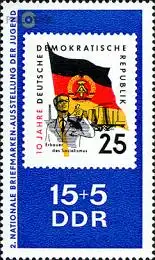 D,DDR Mi.Nr. 1614 Briefmarkenausstellung der Jugend, Marke DDR 726 (15+5)