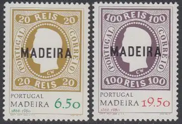 Portugal-Madeira Mi.Nr. 62-63 112.J.tag erste Markenausgabe Madeiras (2 Werte)