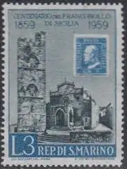 San Marino Mi.Nr. 629 100J.Bfm.v.Sizilien, Dom Erice, MiNr.3 Sizil. (3)