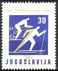 Jugoslawien Mi.Nr. 911 Olympische Spiele Rom 1960, Skifahrer (30)