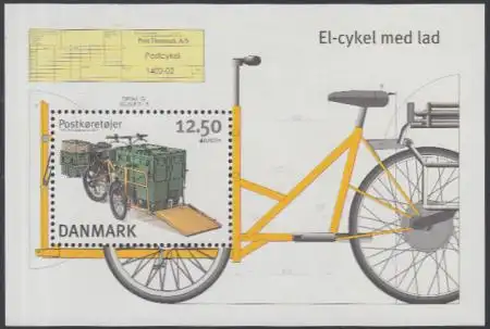 Dänemark Mi.Nr. Block 50 Europa 13, Postfahrzeuge, Elektrofahrrad