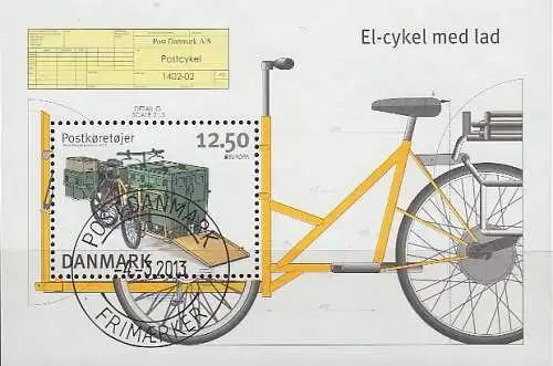 Dänemark Mi.Nr. Block 50 Europa 13, Postfahrzeuge, Elektrofahrrad