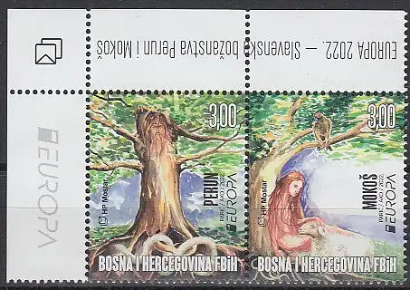 Bosnien-Herz.Kroat. Mi.Nr. 598-599 Europa 2022 - Geschichten und Mythen (Zdr.)