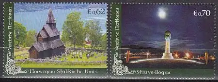 UNO Wien Mi.Nr. 717-18 UNESCO-Welterbe, Nordische Länder (2 Werte)