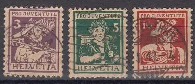 Schweiz Mi.Nr. 130-132 Pro Juventute 1916 Trachten