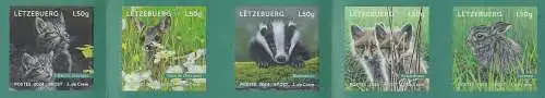 Luxemburg MiNr. (noch nicht im Michel) Junge Säugetiere in Luxemburg (5 Werte)
