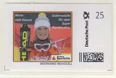 Goldmed. Maria Höfl-Riesch Ski alpin Super Kombination (Marke Individuell skl)