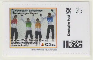 Goldmed. Teamspringen Herren Skispringen Wellinger u.a. (Marke Individuell skl)