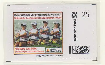 Ruder WM 2015 Frankreich,  Noske, Müller, Pieper, Thoma (Marke Individuell skl)