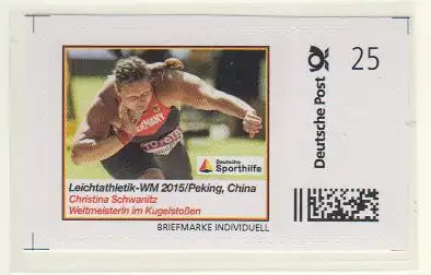 Leichtathletik WM 2015 Peking, Kugelstoßen Chr Schwanitz (Marke Individuell skl)