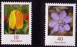 D,Bund Mi.Nr. 2484-85 Freim. Blumen (2 Werte)