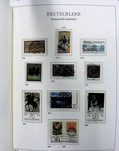 Vordruckblätter Bund mit Marken aus 1976-1995 (gest.) im Schraubbinder