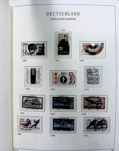 Vordruckblätter Bund mit Marken aus 1976-1995 (gest.) im Schraubbinder