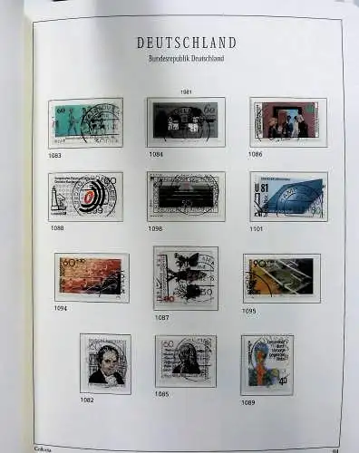 Vordruckblätter Bund mit Marken aus 1976-1995 (gest.) im Schraubbinder