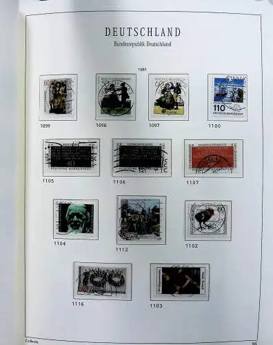 Vordruckblätter Bund mit Marken aus 1976-1995 (gest.) im Schraubbinder