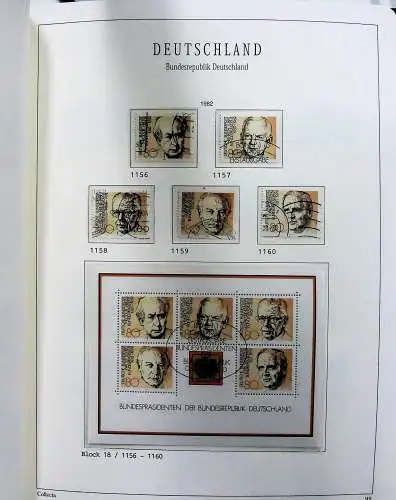 Vordruckblätter Bund mit Marken aus 1976-1995 (gest.) im Schraubbinder