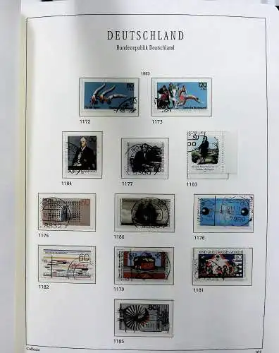 Vordruckblätter Bund mit Marken aus 1976-1995 (gest.) im Schraubbinder