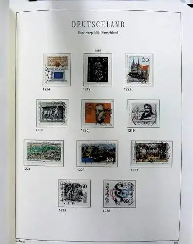 Vordruckblätter Bund mit Marken aus 1976-1995 (gest.) im Schraubbinder