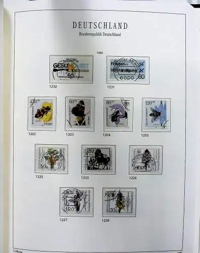 Vordruckblätter Bund mit Marken aus 1976-1995 (gest.) im Schraubbinder